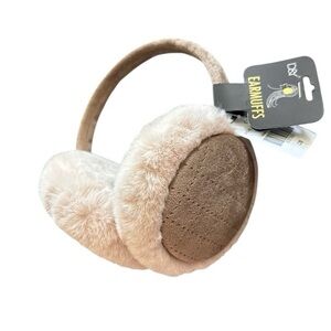 NWT D&Y Faux Fur Earmuffs - tan & cream